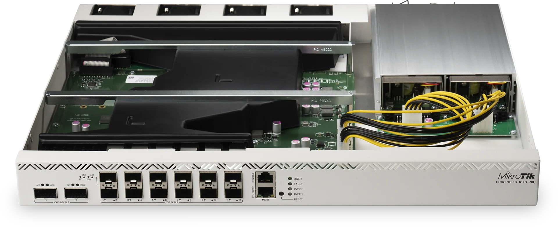 روتر MikroTik CCR2216-1G-12XS-2XQ نمای روبرو