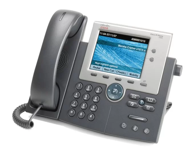 تلفن تحت شبکه سیسکو Cisco IP Phone CP-7945G با نمایشگر رنگی، صدای HD و پشتیبانی از PoE
